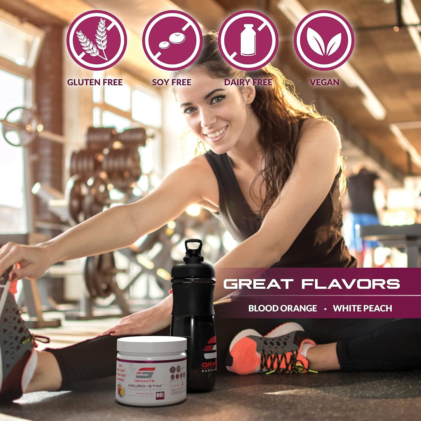 Granite Nutrition Gigabrain Nootropic Energy Powder – Cereboost, Alpha-Gpc & Elevatp – Cognitive Focus Supplement for Sustained Energy & Performance – Blood Orange, 30 Servings
