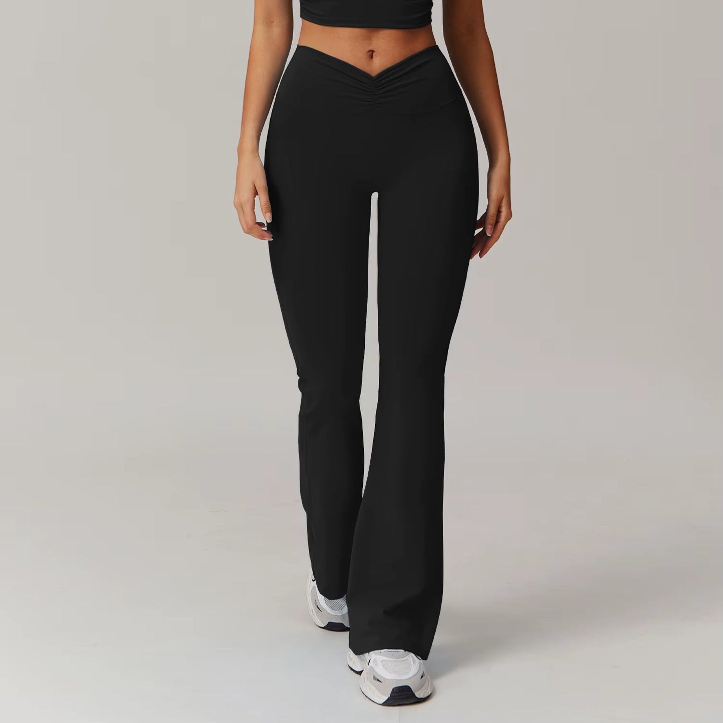 Women Bell-Bottoms Gym Yoga Wide Leg Pants Sports Clothes Stretchy High Waist Athletic Exercise Fitness Leggings Workout Tights