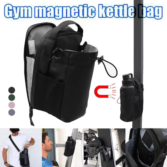 Magnetic Gym Sling Bag Water Bottle & Phone Holder Waterproof Crossbody Bag for Outdoor Sports Travel Fitness Accessories