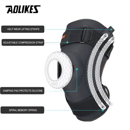 Spring Support Running Knee Pads Basketball Hiking Compression Shock Absorption Breathable Meniscus Knee Protector