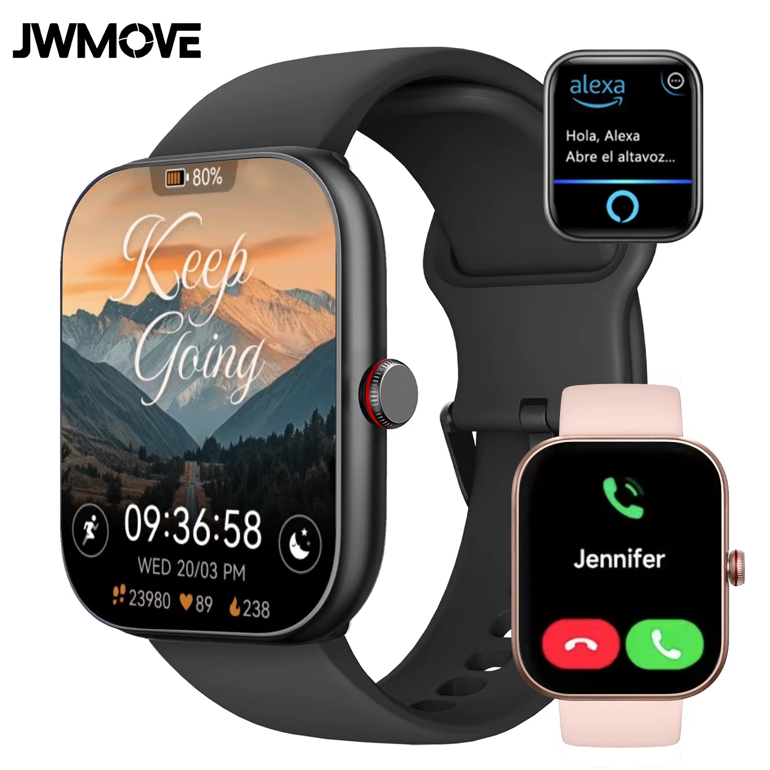 2025  New IDW20 Smart Watches for Men Women Bluetooth Call Smartwatch Build-In Alexa 5ATM IP68 Waterproof Heart Rate
