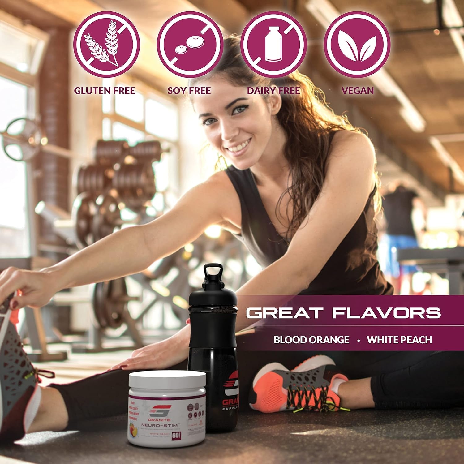 Granite Nutrition Gigabrain Nootropic Energy Powder – Cereboost, Alpha-Gpc & Elevatp – Cognitive Focus Supplement for Sustained Energy & Performance – Blood Orange, 30 Servings