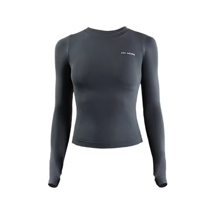 Women'S Long Sleeve Top Yoga Shirts Running T-Shirt Workout Fitness Gym Sports Top Training Crop Top Solidcolor Лонгслив Женский