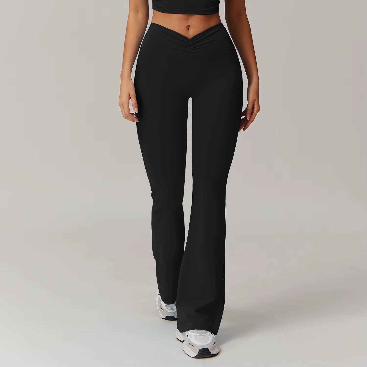 Women Bell-Bottoms Gym Yoga Wide Leg Pants Sports Clothes Stretchy High Waist Athletic Exercise Fitness Leggings Workout Tights