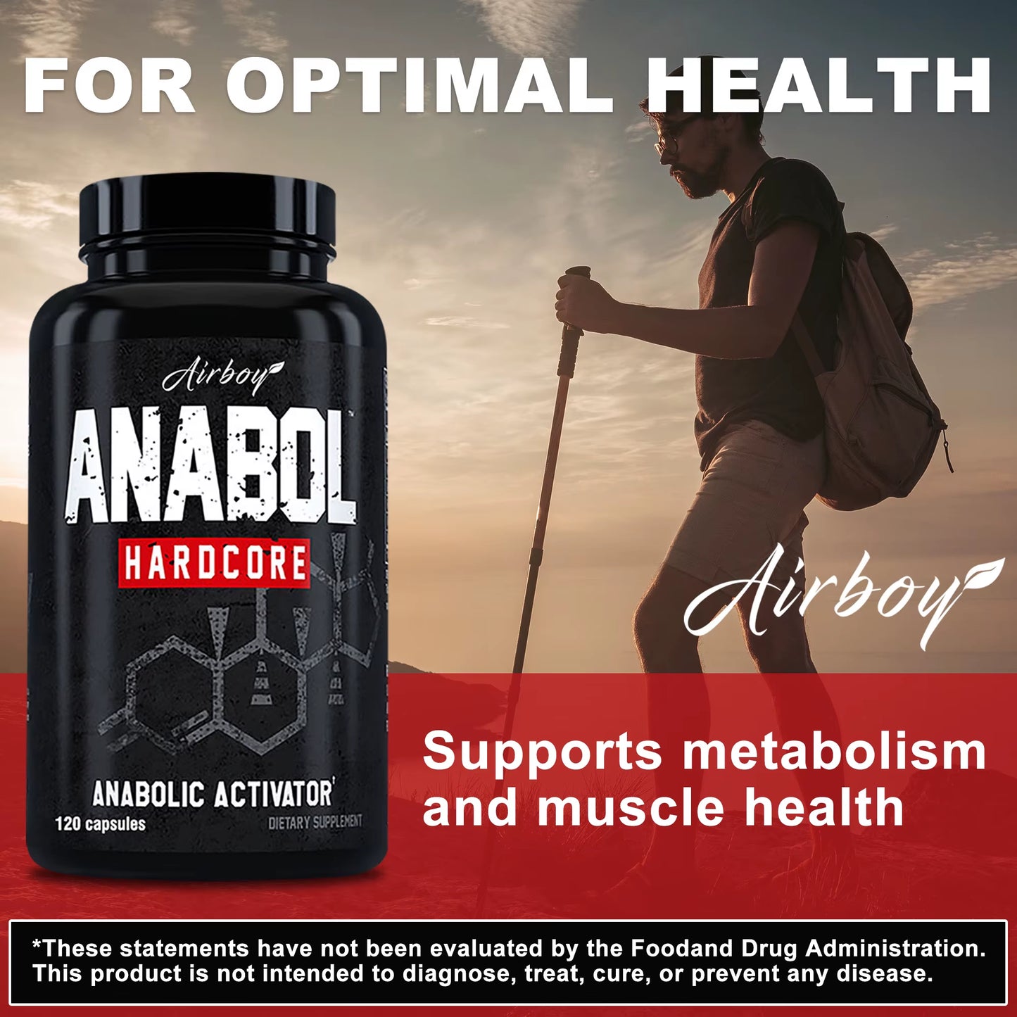 Anabol Hardcore Supplement - Helps Build Lean, Firm, High-Quality Muscle, Promoting Muscle Growth - 120 Capsules