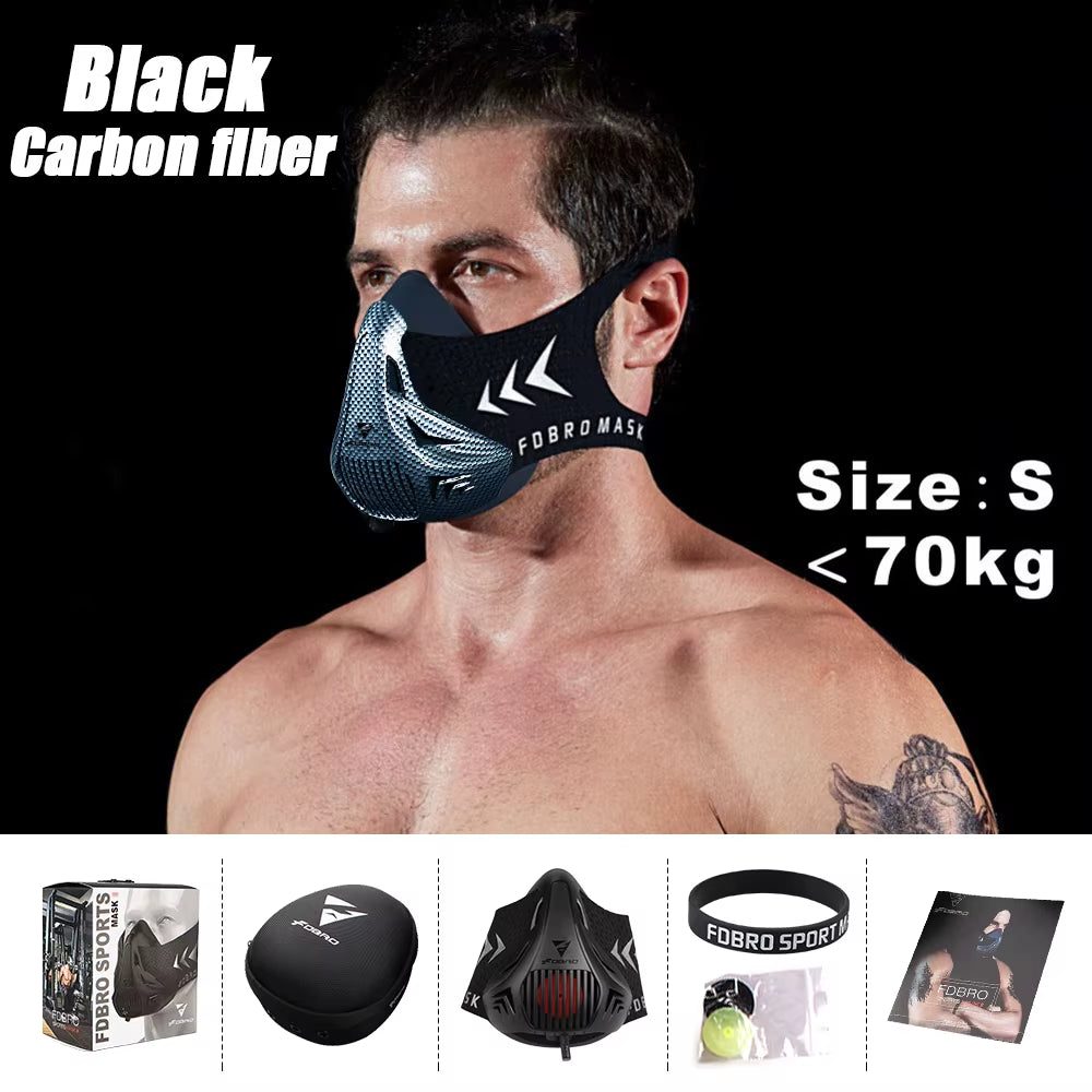 Sports Mask Elevation Running Fitness Pack Style Black High Altitude Training Fit Sports Cycling Mask Mask 2.0 Mask Cloth