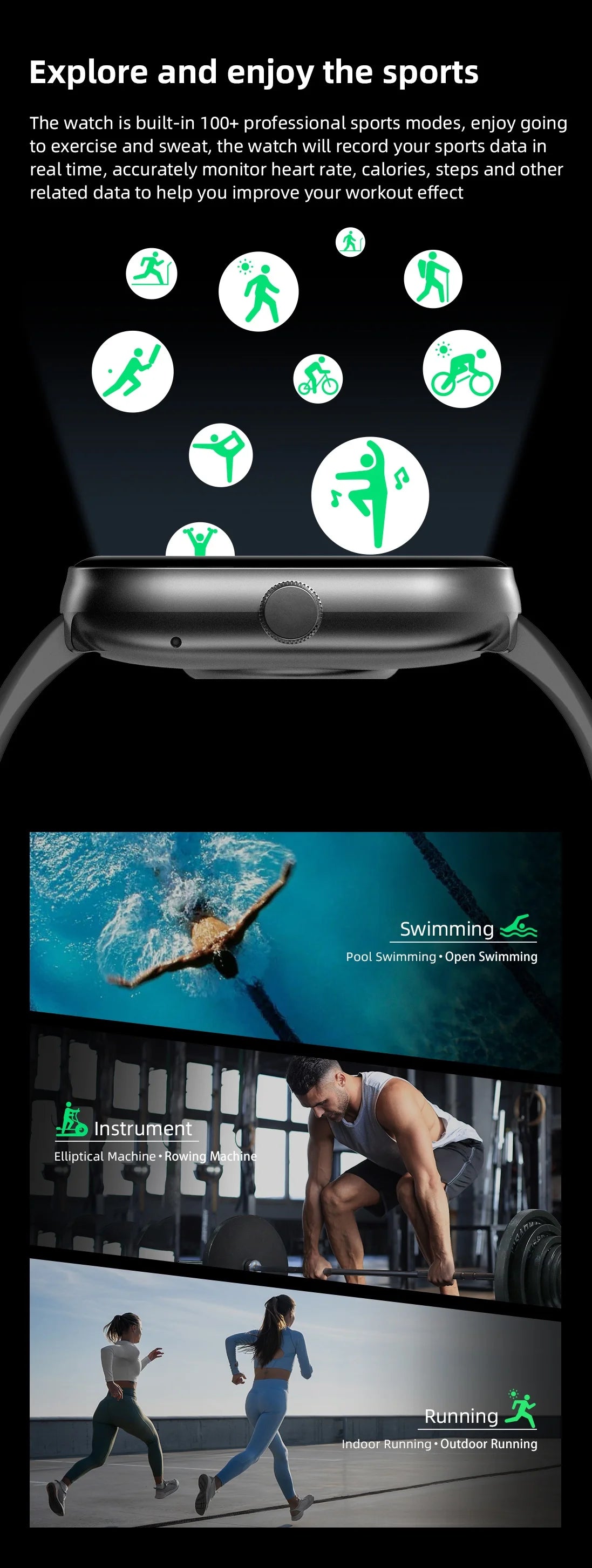 2025  New IDW20 Smart Watches for Men Women Bluetooth Call Smartwatch Build-In Alexa 5ATM IP68 Waterproof Heart Rate