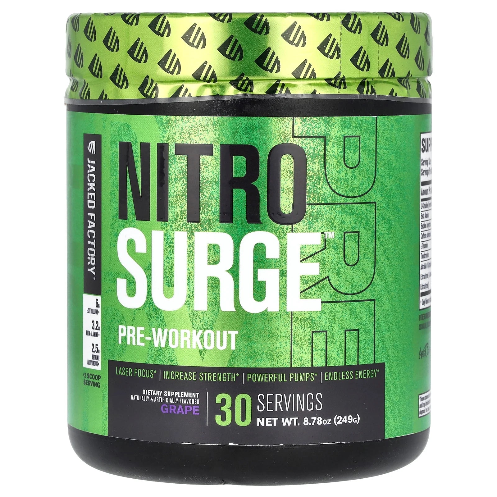 Nitro Surge, Pre-Workout, Grape, 8.78 Oz (249 G)