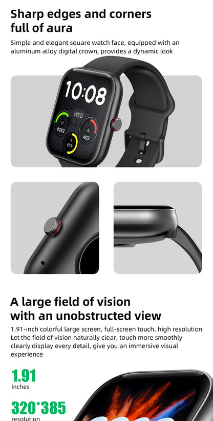 2025  New IDW20 Smart Watches for Men Women Bluetooth Call Smartwatch Build-In Alexa 5ATM IP68 Waterproof Heart Rate